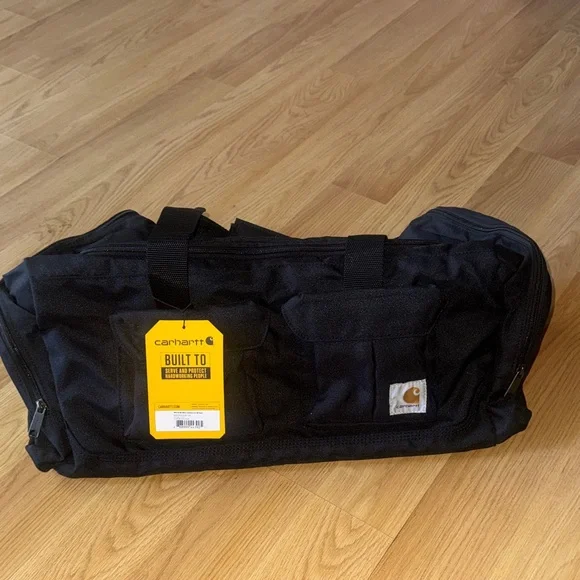 Carhartt NWT NEW 40L Black Duffel Bag with Logo Patch